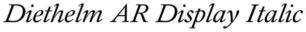 Diethelm AR Display Italic Font