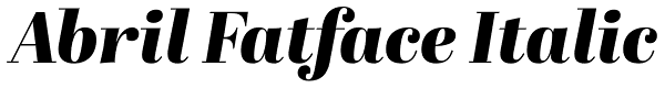 Abril Fatface Italic Font