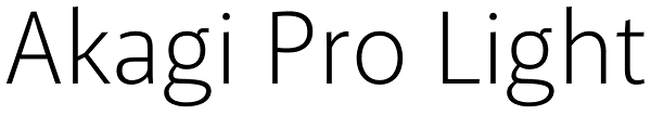 Akagi Pro Light Font