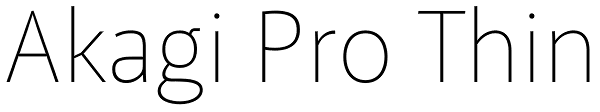 Akagi Pro Thin Font