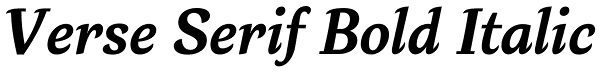 Verse Serif Bold Italic Font