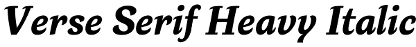 Verse Serif Heavy Italic Font