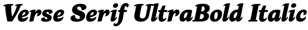 Verse Serif UltraBold Italic Font