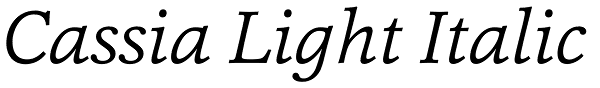 Cassia Light Italic Font