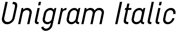 Unigram Italic Font