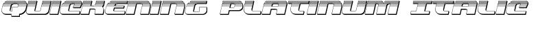 Quickening Platinum Italic Font