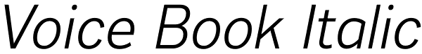 Voice Book Italic Font