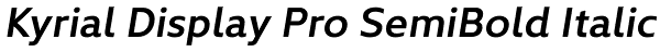 Kyrial Display Pro SemiBold Italic Font