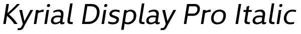 Kyrial Display Pro Italic Font