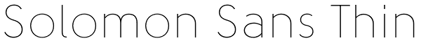 Solomon Sans Thin Font