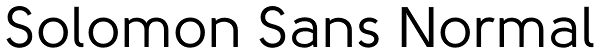 Solomon Sans Normal Font