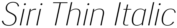 Siri Thin Italic Font