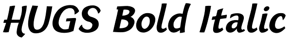 HUGS Bold Italic Font