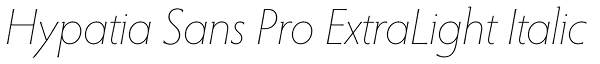 Hypatia Sans Pro ExtraLight Italic Font