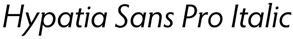 Hypatia Sans Pro Italic Font