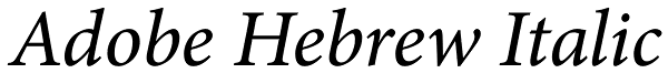 Adobe Hebrew Italic Font