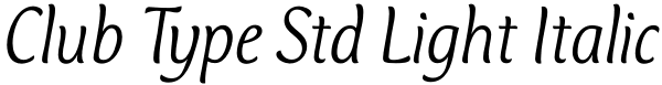 Club Type Std Light Italic Font