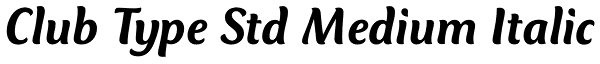 Club Type Std Medium Italic Font