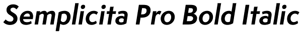 Semplicita Pro Bold Italic Font