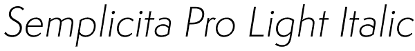 Semplicita Pro Light Italic Font