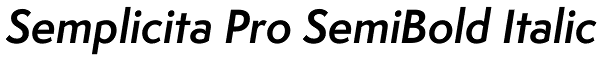 Semplicita Pro SemiBold Italic Font