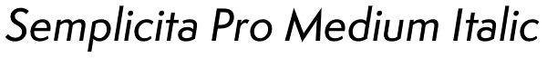 Semplicita Pro Medium Italic Font