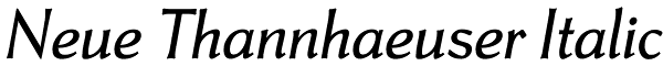 Neue Thannhaeuser Italic Font