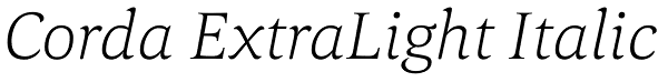 Corda ExtraLight Italic Font