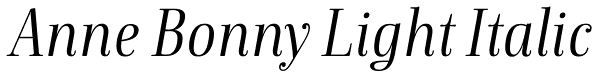 Anne Bonny Light Italic Font