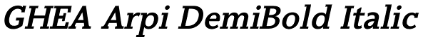 GHEA Arpi DemiBold Italic Font