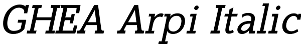 GHEA Arpi Italic Font