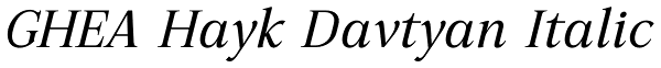 GHEA Hayk Davtyan Italic Font