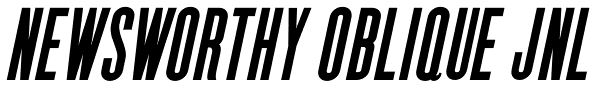 Newsworthy Oblique JNL Font