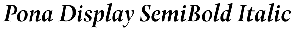 Pona Display SemiBold Italic Font