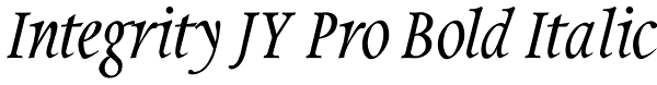 Integrity JY Pro Bold Italic Font