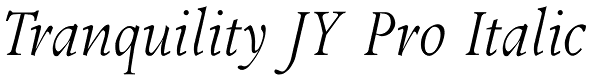 Tranquility JY Pro Italic Font