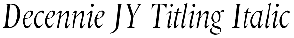 Decennie JY Titling Italic Font