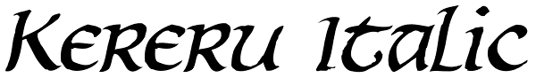 Kereru Italic Font