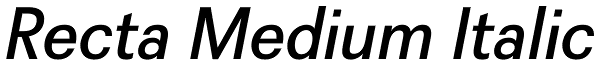 Recta Medium Italic Font