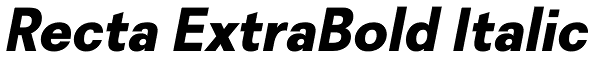 Recta ExtraBold Italic Font