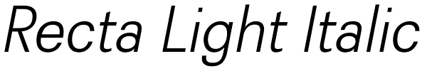 Recta Light Italic Font