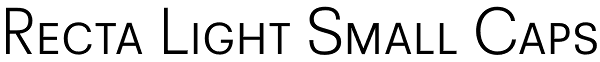 Recta Light Small Caps Font