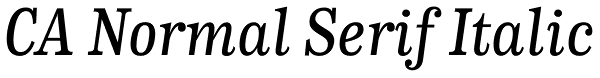 CA Normal Serif Italic Font