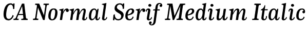 CA Normal Serif Medium Italic Font