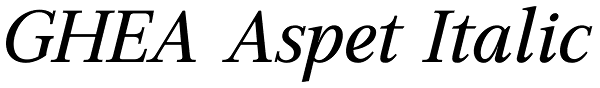 GHEA Aspet Italic Font