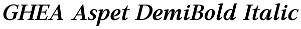 GHEA Aspet DemiBold Italic Font