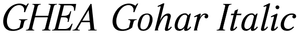 GHEA Gohar Italic Font