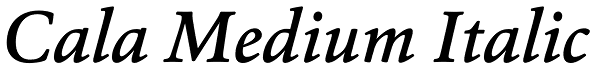 Cala Medium Italic Font