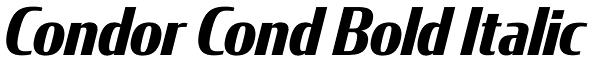 Condor Cond Bold Italic Font