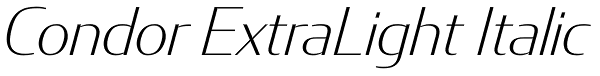 Condor ExtraLight Italic Font